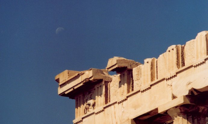 Moon over Parthenon